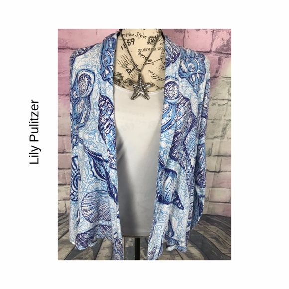 Lilly Pulitzer Tops - Lily Pulitzer blue shell cardigan in size (XS)